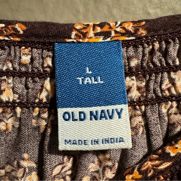 Old Navy Cinch Waist Floral Midi Tiered Boho  Dress Size Large Tall - Picture 6 of 10